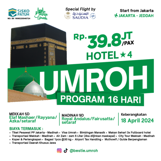 Umroh Hotel Bintang 4 | Program 16 Hari